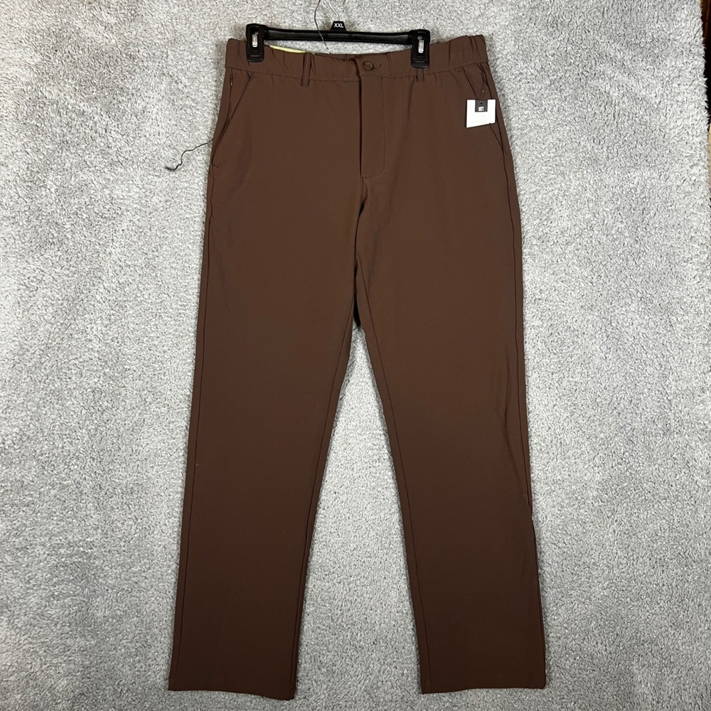 Goodfellow Pants Tech Trouser Mens M Brown Wrinkle Resistant 4 Way‎ Stretch